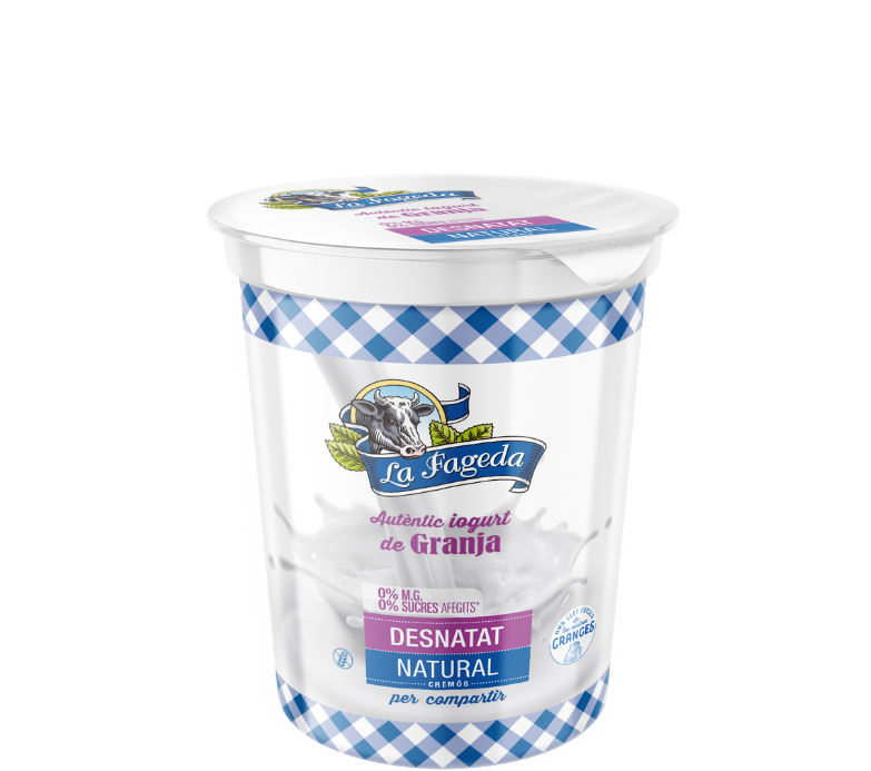 Yogur cremoso desnatado natural La Fageda.