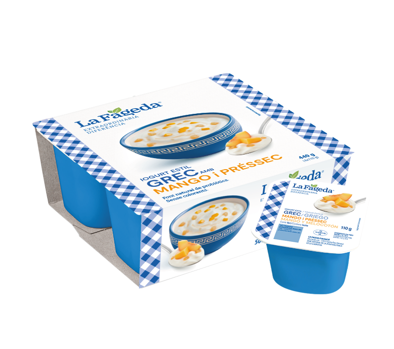 Iogurt estil grec amb mango i préssec